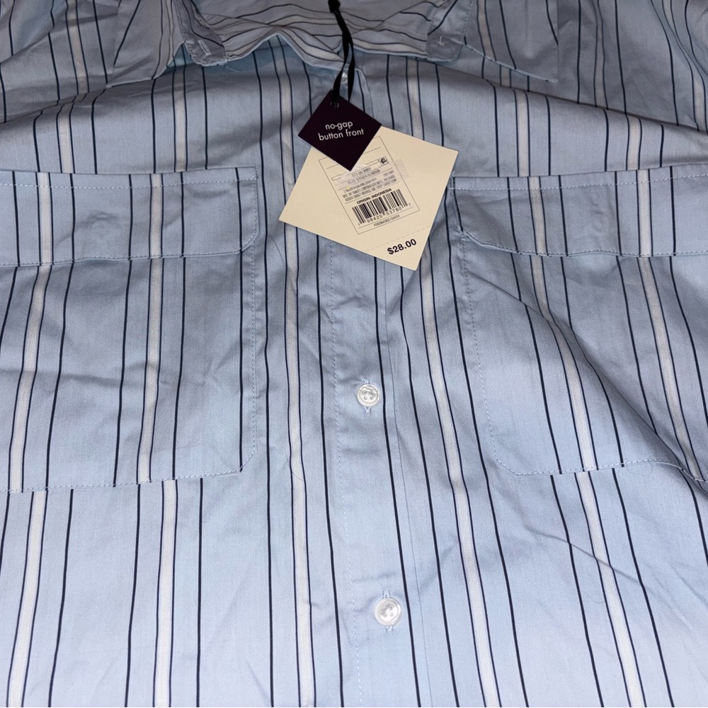 Ava & Viv Sky Blue Striped Button-Down Shirt - Picture 5 of 7